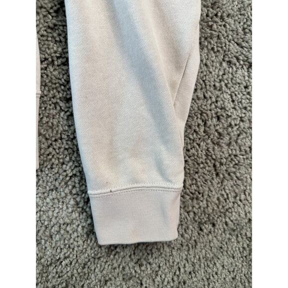 Nike Sportswear Sweatshirt Womens Small Beige Pink Newsprint Just Do It FLAW - Picture 6 of 14